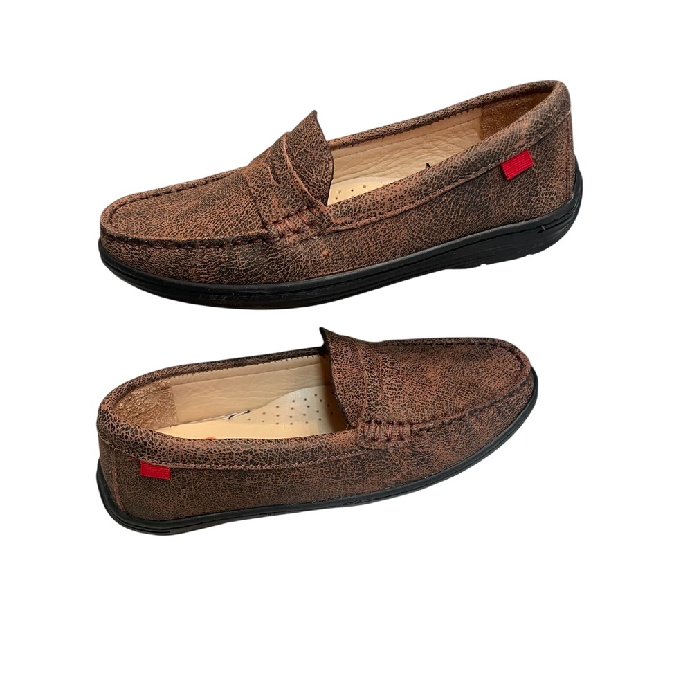 Marc Joseph Brown Leather Loafers Boys Youth 1.5